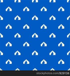 Open tent pattern repeat seamless in blue color for any design. Vector geometric illustration. Open tent pattern seamless blue