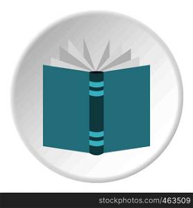 Open thick book icon in flat circle isolated vector illustration for web. Open thick book icon circle