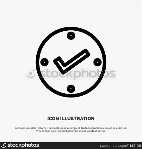 Open, Tick, Approved, Check Line Icon Vector