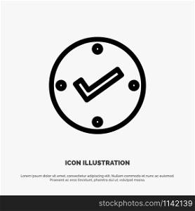 Open, Tick, Approved, Check Line Icon Vector