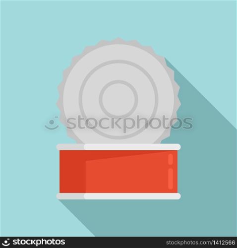 Open tin can icon. Flat illustration of open tin can vector icon for web design. Open tin can icon, flat style