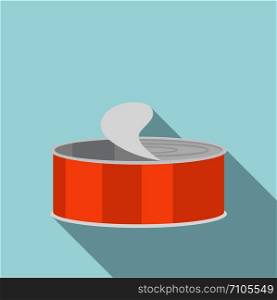 Open tin can icon. Flat illustration of open tin can vector icon for web design. Open tin can icon, flat style