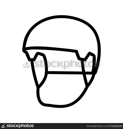 open visor helmets icon vector. open visor helmets sign. isolated contour symbol illustration. open visor helmets icon vector outline illustration