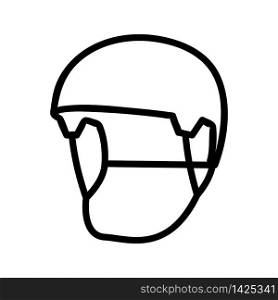 open visor helmets icon vector. open visor helmets sign. isolated contour symbol illustration. open visor helmets icon vector outline illustration