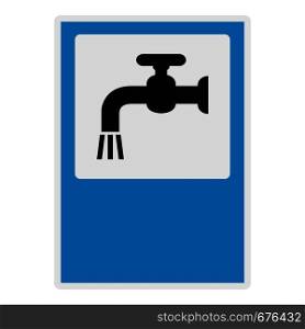 Open water tap icon. Flat illustration of open water tap vector icon for web.. Open water tap icon, flat style.