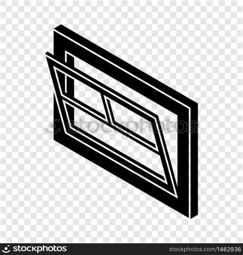 Open window leaf icon. Simple illustration of open window leaf vector icon for web. Open window leaf icon, simple black style