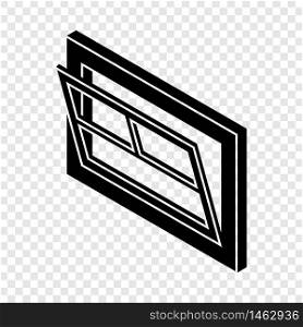 Open window leaf icon. Simple illustration of open window leaf vector icon for web. Open window leaf icon, simple black style