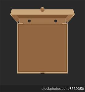 Opened cardboard box for Pizza. Opened cardboard box for Pizza. Vector flat illustration of pizzas box.
