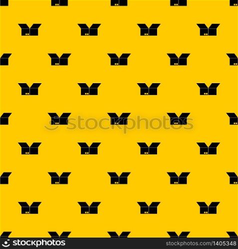 Opened cardboard box pattern seamless vector repeat geometric yellow for any design. Opened cardboard box pattern vector