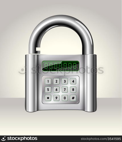 Opened padlock with digital interface,data security concept