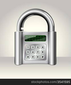 Opened padlock with digital interface,data security concept