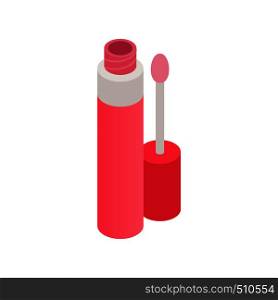 Opened pink liquid lipstick icon in isometric 3d style isolated on white background. Liquid lipstick icon, isometric 3d style