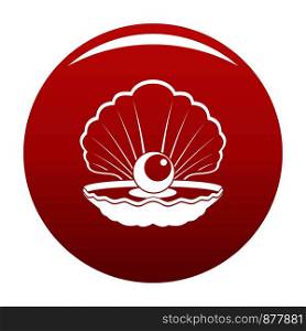 Opened shell icon. Simple illustration of opened shell vector icon for any design red. Opened shell icon vector red