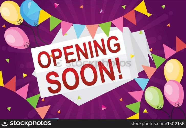 Opening Coming Soon Banner Poster Badge Design Element
