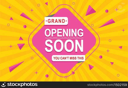 Opening Coming Soon Banner Poster Badge Design Element