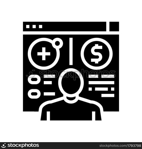 opening customer accounts glyph icon vector. opening customer accounts sign. isolated contour symbol black illustration. opening customer accounts glyph icon vector illustration