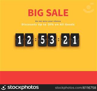 Opening soon. Big sale countdown. Sale big, discount and big savings, huge sale, sale banner, promotion shopping, countdown time, special bog sale, offer banner sale, retail banner timer illustration