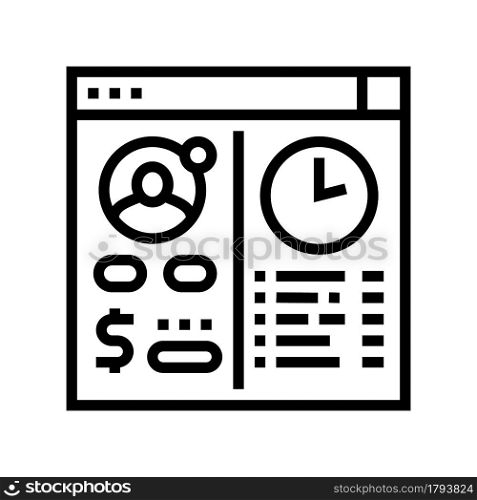 opening temporary account line icon vector. opening temporary account sign. isolated contour symbol black illustration. opening temporary account line icon vector illustration