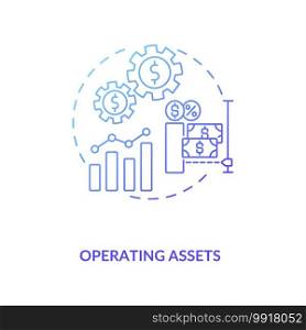 Operating assets concept icon. AM component idea thin line illustration. Prepaid expenses, cash. Contributing to generating revenue. Business operations. Vector isolated outline RGB color drawing. Operating assets concept icon
