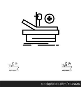 Operation, Theater, Medical, Hospital Bold and thin black line icon set