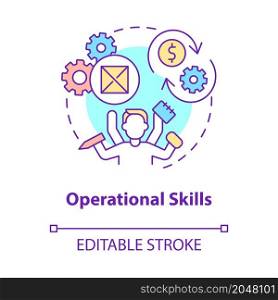Operational skills concept icon. Business management solutions. Entrepreneurship success abstract idea thin line illustration. Vector isolated outline color drawing. Editable stroke. Operational skills concept icon