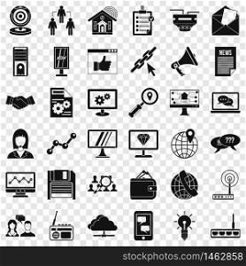 Operator icons set. Simple style of 36 operator vector icons for web for any design. Operator icons set, simple style