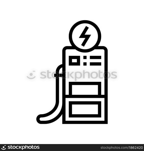 operator refuel car, gas station worker service line icon vector. operator refuel car, gas station worker service sign. isolated contour symbol black illustration. operator refuel car, gas station worker service line icon vector illustration