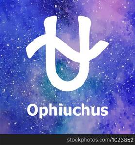 Ophiuchus, thirteenth sign of the zodiac. Vector illustration. Ophiuchus, thirteenth sign of the zodiac