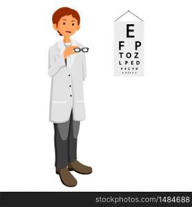 ophthalmologist doctor giving glasses