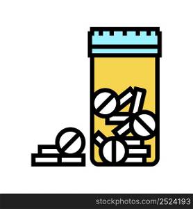 opiates drug pills package color icon vector. opiates drug pills package sign. isolated symbol illustration. opiates drug pills package color icon vector illustration