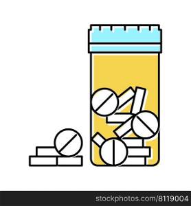 opiates drug pills package color icon vector. opiates drug pills package sign. isolated symbol illustration. opiates drug pills package color icon vector illustration