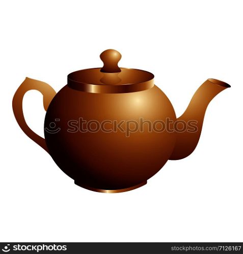opper retro teapot. Vector illustration isolated on white.. opper retro teapot. Vector illustration isolated on white