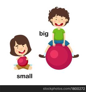Opposite big and small vector illustration
