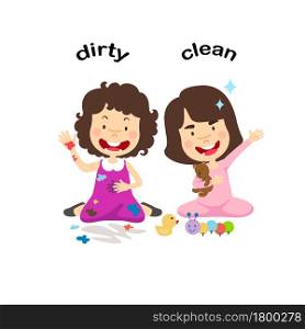 Opposite dirty and clean vector illustration
