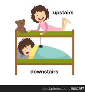 Opposite downstairs and upstairs vector illustration