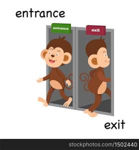 Opposite entrance and exit vector illustration