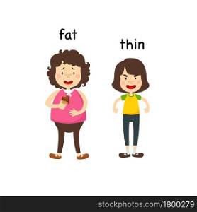 Opposite fat and thin vector illustration
