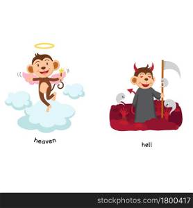 Opposite heaven and hell vector illustration