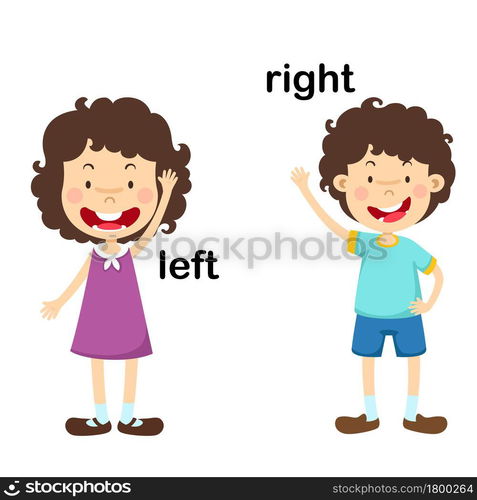 Opposite left and right vector illustration — Stockphotos.com