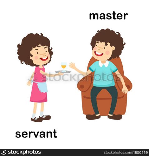 Opposite servant and master vector illustration