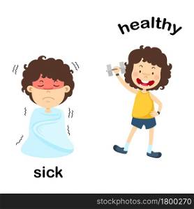 Opposite sick and healthy vector illustration