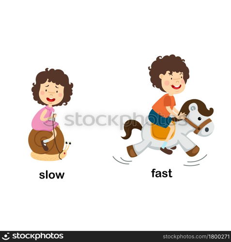 Opposite slow and fast vector illustration