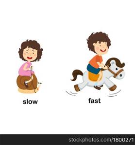 Opposite slow and fast vector illustration