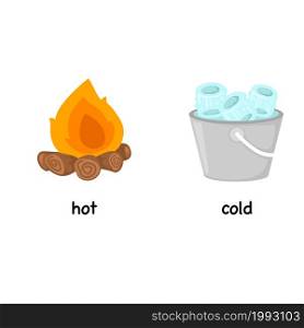Opposite words hot and cold vector illustration