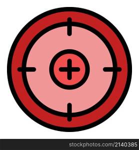 Optic crosshair sight icon. Outline optic crosshair sight vector icon color flat isolated. Optic crosshair sight icon color outline vector