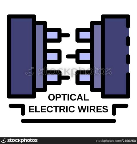 Optical electric wires icon. Outline optical electric wires vector icon color flat isolated. Optical electric wires icon color outline vector