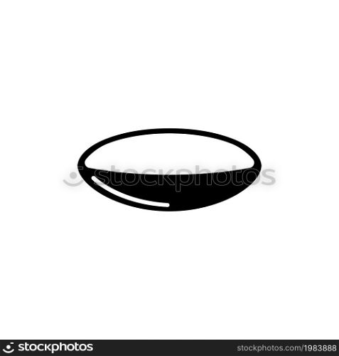 Optical Eye Contact Lens, Opthalmology. Flat Vector Icon illustration. Simple black symbol on white background. Optical Eye Contact Lens Opthalmology sign design template for web and mobile UI element. Optical Eye Contact Lens, Opthalmology Flat Vector Icon