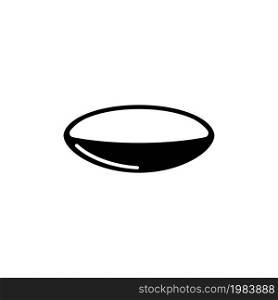 Optical Eye Contact Lens, Opthalmology. Flat Vector Icon illustration. Simple black symbol on white background. Optical Eye Contact Lens Opthalmology sign design template for web and mobile UI element. Optical Eye Contact Lens, Opthalmology Flat Vector Icon