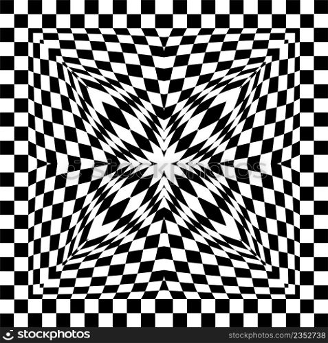 Optical Illusion Background, Geometrical Optical Illusion Vector Art Illustration