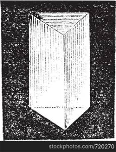 Optical prism, vintage engraving. Old engraved illustration of Optical prism.